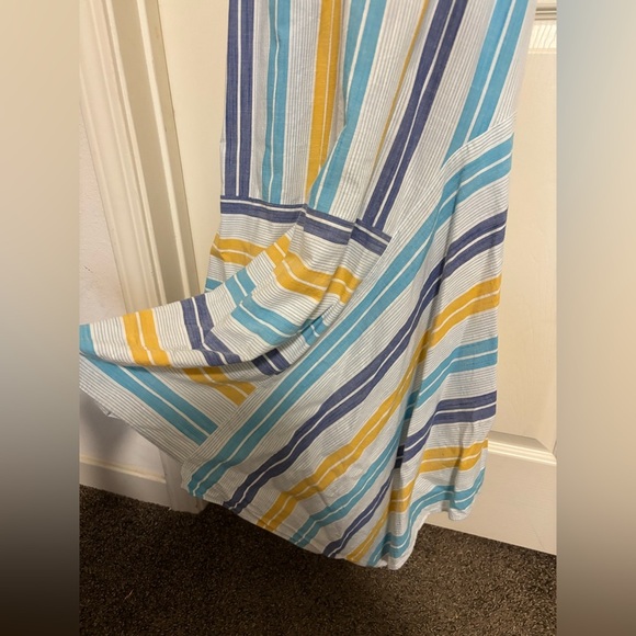 Anthropologie Striped Maxi Dress | Beach Coverup Sundress Cotton Blend - Picture 3 of 14